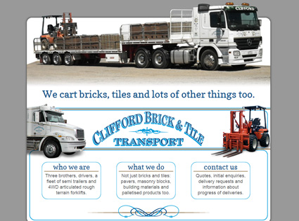 Clifford Brick and Tile Transport website